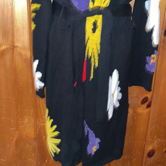 Urban Outfitters Chenille Cardigan black coral tie waist - Picture 4 of 9